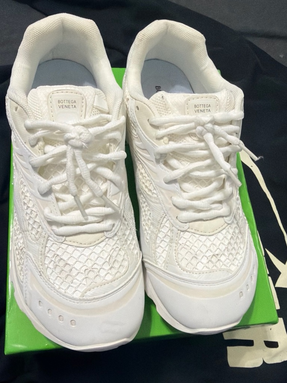 Bottega Veneta All-White Men's Woven Sneakers